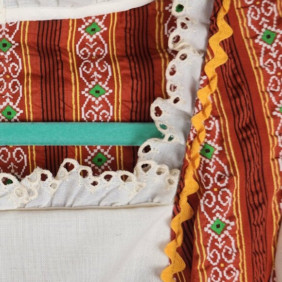 Vintage 70s Prairie Boho Striped Maxi Dress size S? - Picture 7 of 12